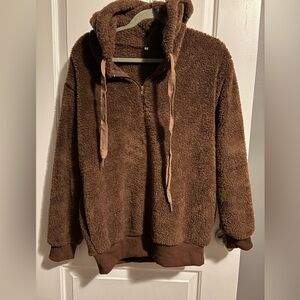 Amazon Brand Brown Teddy Pullover